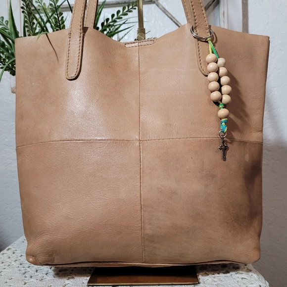 Tan Genuine Leather Tote Shoulder Bag Madewell Style - Picture 2 of 9